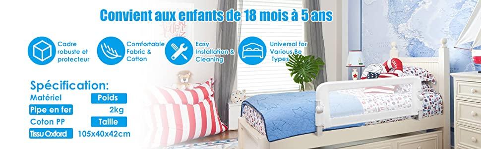 enfant-barre-de-lit-rabattable-avec-mousse-souple