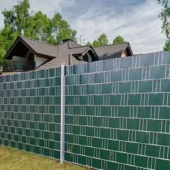 Brise-Vue en PVC 50mx19cm 450g/m² avec 26 Clips de Fixation pour Jardin Protection de la Vie Privée Vert foncé