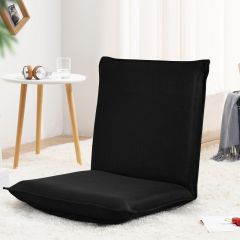 Chaise de Sol Pliable Tatami Inclinable en 6 Position 44 x 54,5 x 53,5 CM Noir
