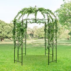 Arche de Jardin pour Plantes Grimpantes en Forme de Cage à Oiseaux Couleurs Bronze Vintage Décoration Mariage 211x211x256 cm