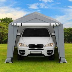 Costway Abri Garage pour Voiture 290 x 490 cm Tente de Stockage en Acier Abri de Voiture Toutes Saisons pour SUV Bateau