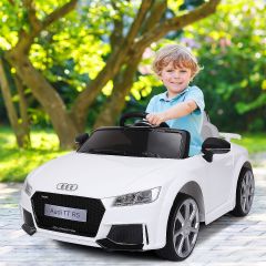 Costway Voiture Audi TTRS Electrique pour Enfants 12V Max. 5 Km/h Double Porte avec Télécommande 2.4G Blanc