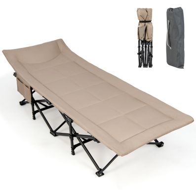 Alpcour Lit de camping extra large robuste compact XL dans un sac avec oreiller pour adultes