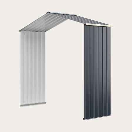 Abri De Jardin Métal 257x392x181 Cm - Porte Coulissante, Rangement Outils Et Mobilier Extérieur - Vert