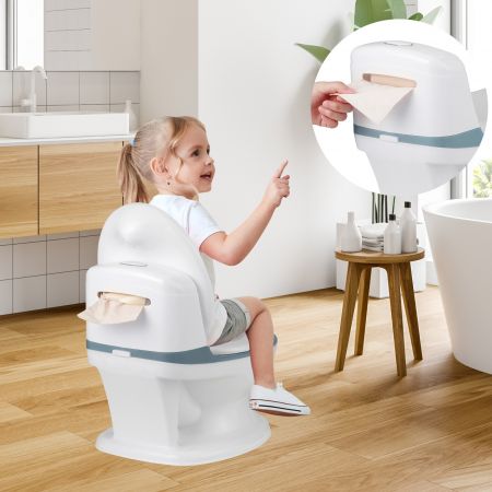 Costway Toilette Enfant en PP Pot pour Bébé Toilette de Simulation Charge Max.30KG Bleu