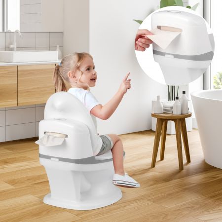Costway Toilette Enfant en PP Pot pour Bébé Apprentissage de la Propreté Charge Max.30KG Gris