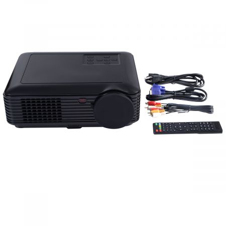 Vidéoprojecteur HD Projecteur LED Supporte 1080P 2600 Lumens Contraste 1000:1 Soutien AV Audio VGA USB HDMI Multimédia