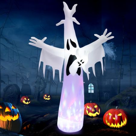 Costway Fantôme Gonflable d'Halloween Décoration de Fête avec Lumières LED et Gonfleur Étanche Décoration Idéale pour Halloween