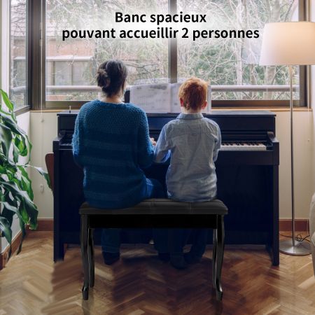 Costway Banquette pour Piano avec Coussin en Cuir Rembourré Confortable et Compartiment de Rangement Marron 75 x 35 x 49 CM