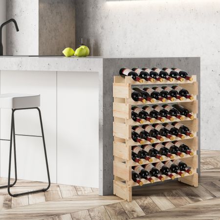 Costway Casier à Vin de 36 Bouteilles Porte-vins et Etagère de Présentation à 6 Couches 63,2 x 28 x 85,5 cm