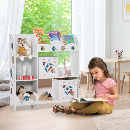 meuble de rangement pour jouets pour enfants avec bibliothèque