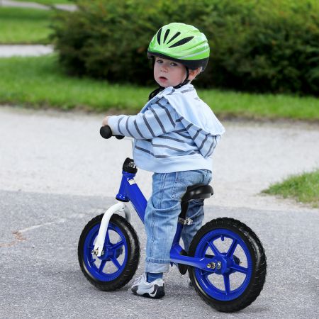 Draisienne Vélo d'Entraînement sans Pédale Avec Siège Réglable Bleu et Noir