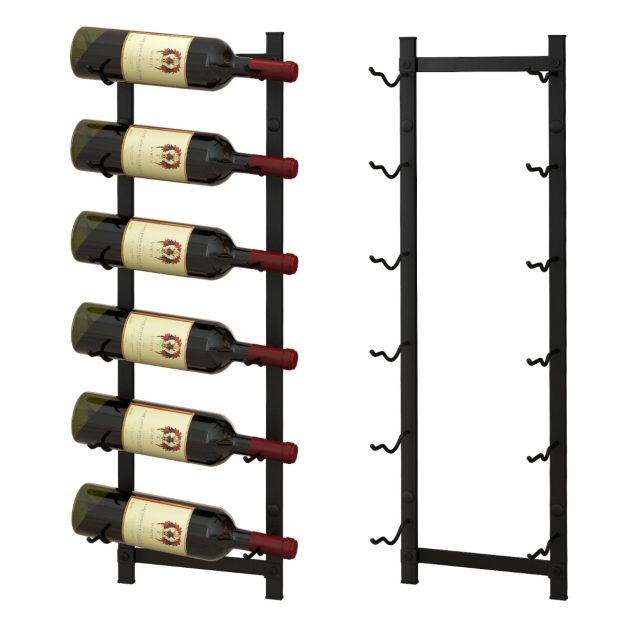 Étagère à Vin pour 13 Bouteilles Porte-Bouteille Industriel avec 4 Rangées  Porte-Verres Casier à Vin pour Cuisine Bar Cave - Costway