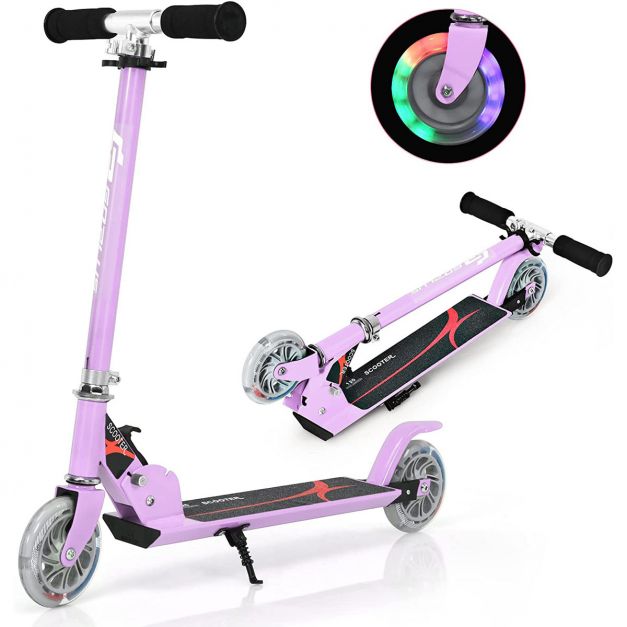 Trottinette Enfant SEJOY Pour 2-8 Ans - Hauteur Réglable, Roues LED - Vert - Neuf
