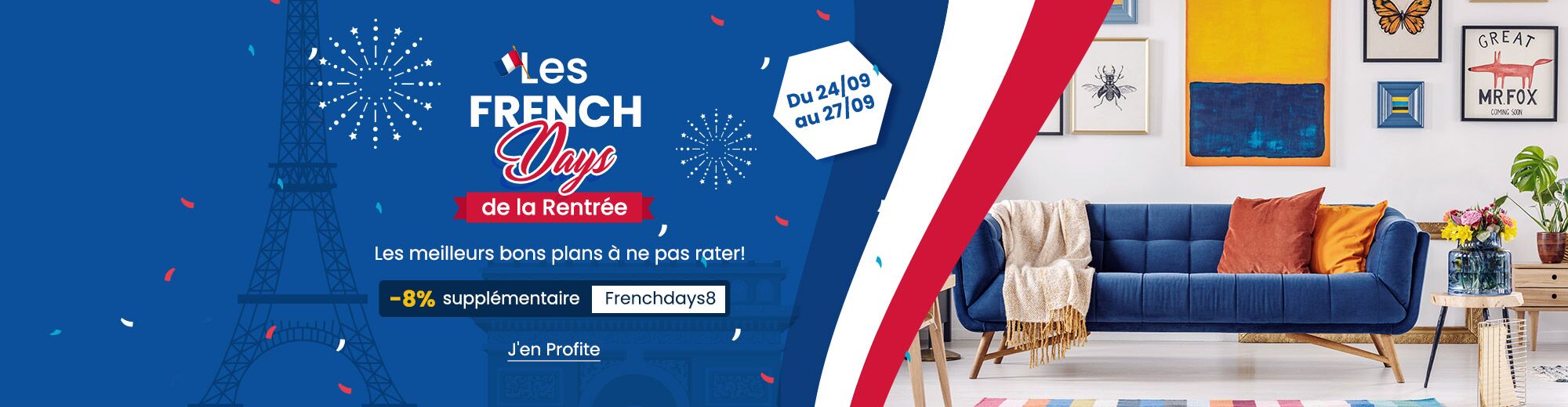 Rattrapez-vous avec les French Days de la rentrée chez Costway! Découvrez tous les bons plans et profitez d'une livraison gratuite sur tout le site costway.fr!